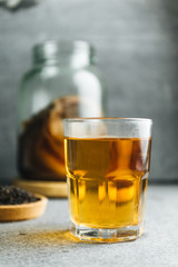 Kombucha on concrete background