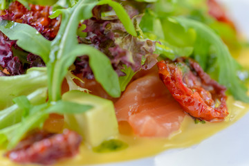 salad with meat and vegetables