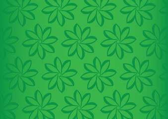 Minimalist Green Floral Pattern Background Vector Illustration