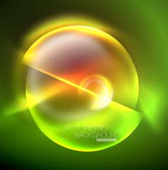 Vector glowing neon circles abstract background