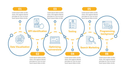 Business metrics courses vector infographic template