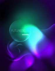Shiny metallic neon waves vector design