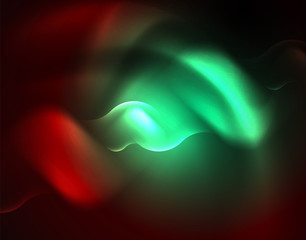 Shiny neon geometric waves template