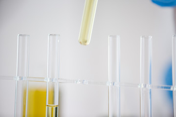 Experimental titration of the CBD oil in a glass tube