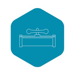 Pipe with water valve icon. Outline illustration of pipe with water valve vector icon for web