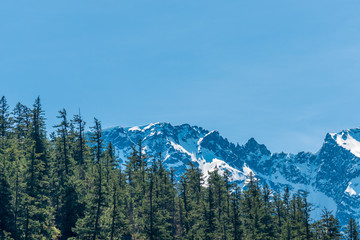 View of snow mountains in British Columbia, Canada.