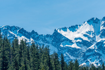 View of snow mountains in British Columbia, Canada.