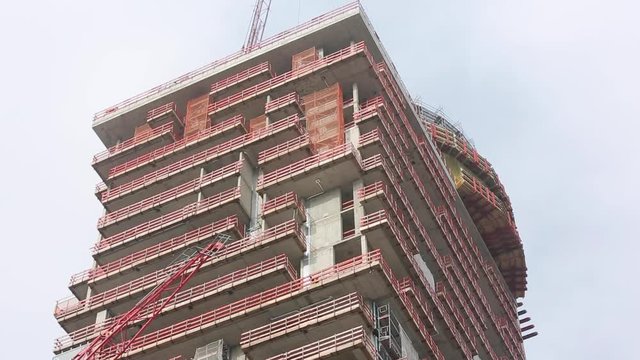 Residential Tower under Construction in Frankfurt, Germany