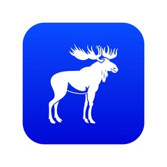 Moose icon digital blue for any design isolated on white vector illustration