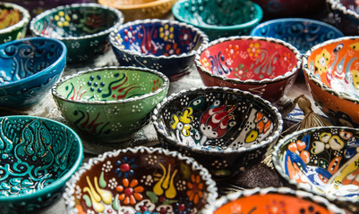 beautiful national design style plate closeup