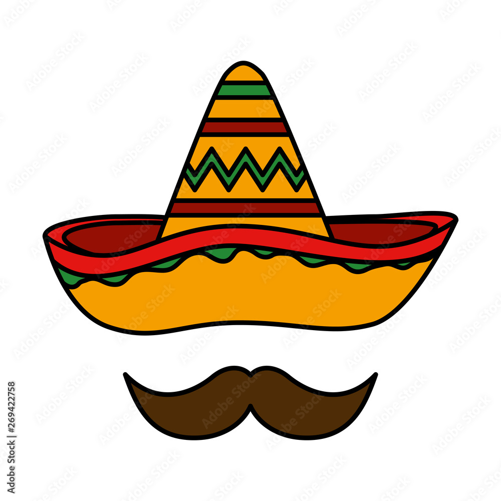 Canvas Prints mexican hat mariachi with mustache