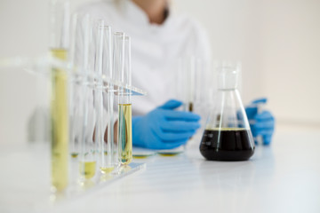 Experimental titration of the CBD oil in a glass bowl
