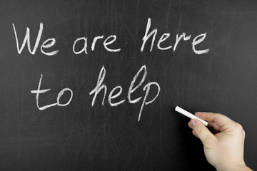 Hand writing We are here to help on blackboard