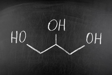 Blackboard with the chemical formula of Glycerol
