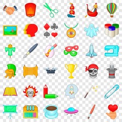 Brush icons set. Cartoon style of 36 brush vector icons for web for any design