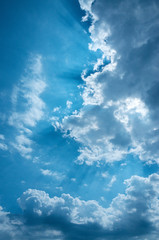 Fototapeta premium blue sky with white clouds