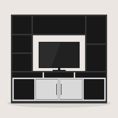 Design of entertainment room furniture with a TV