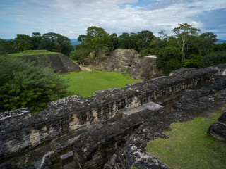 Elevated view of Ancient Mayan Archaeological Site, San Jose Succotz, Cayo District, Belize