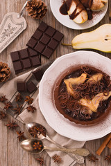 Pear and Chocolate Tart. 
