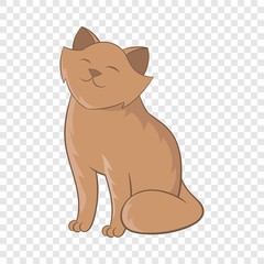 Cute cat sitting icon. Cartoon illustration of cat vector icon for web design