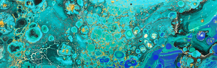 Panele Szklane Podświetlane  Streszczenie tło efekt marmurkowy. Niebieskie kolory kreatywne. Piękna farba z dodatkiem złota. transparent