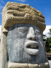 Close-up of Mayan sculpture, San Ignacio, Belize