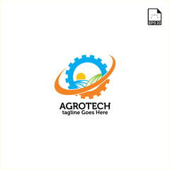 simple concept logo design agriculture technology and farm