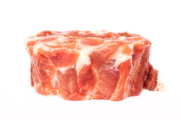 Raw pork ribs isolated on white background.