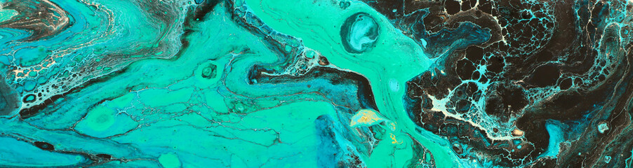 Abstract marbleized effect background. Blue creative colors. Beautiful paint with the addition of...
