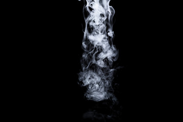 Dry ice smoke Floating in the air, black background