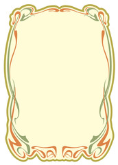 Art nouveau abstract framework from the bound lines. Vector isolate element for your design.