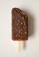 Chocolate popsicle ice cream isolated on white background