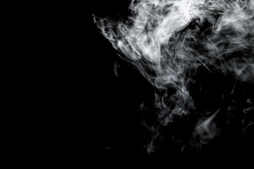 Dry ice smoke Floating in the air, black background