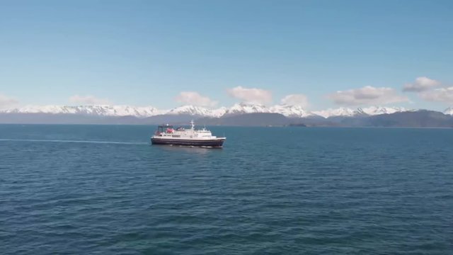 Views of Kachemak bay and the busy spit in Homer Alaska 
