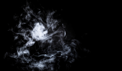 Dry ice smoke Floating in the air, black background