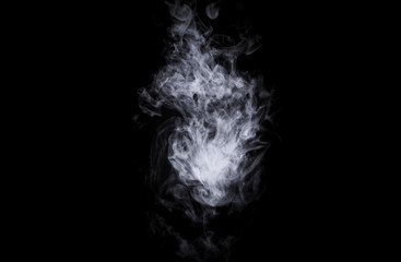 Dry ice smoke Floating in the air, black background