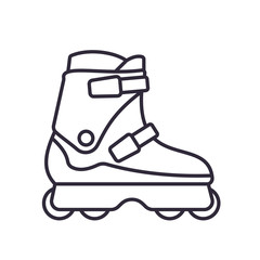 Agressive Inline Roller Skates icon isolated on white background. Outline vector illustration