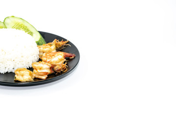 Stir fried shrimp basil