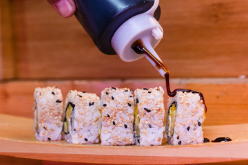 japanese healthy maki with fish © Nicoleta