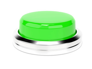 Green push button. 3d rendering illustration isolated