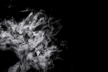 Dry ice smoke Floating in the air, black background