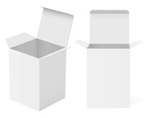 White open paper boxes. Vector illustration isolated