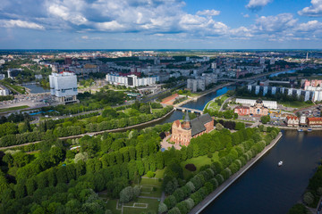 Aerial: The Cathedral on the island in Kaliningrad