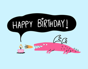 Happy Birthday Dragon card