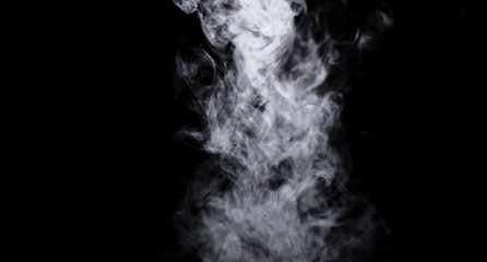Dry ice smoke Floating in the air, black background
