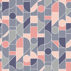 Elegant retro style rose and gray seamless pattern