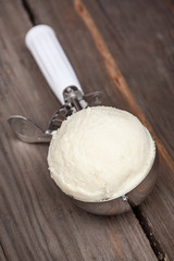 ice cream scoop, space for text