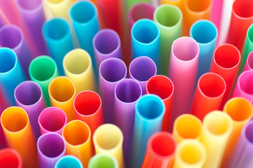 colorful drinking straws