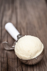 ice cream scoop, space for text