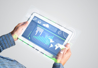 Concept of global connection and interaction interface on notebook display
